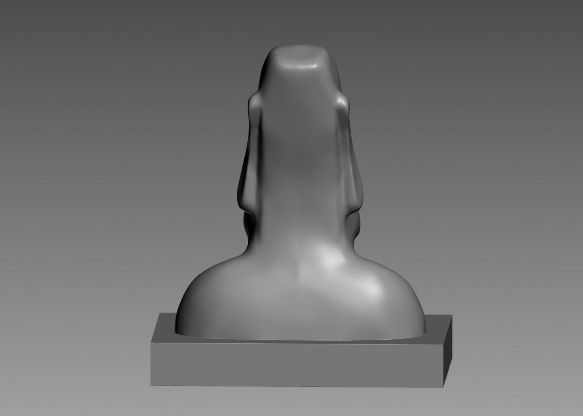 Moai 3d Print Model sculpture of man with beard 3D print model_15