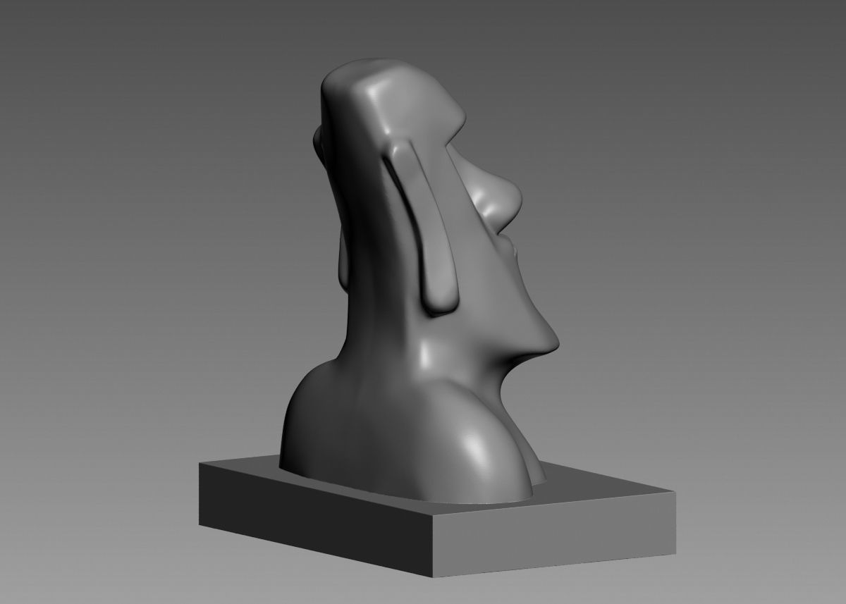 Moai 3d Print Model sculpture of man with beard 3D print model_25