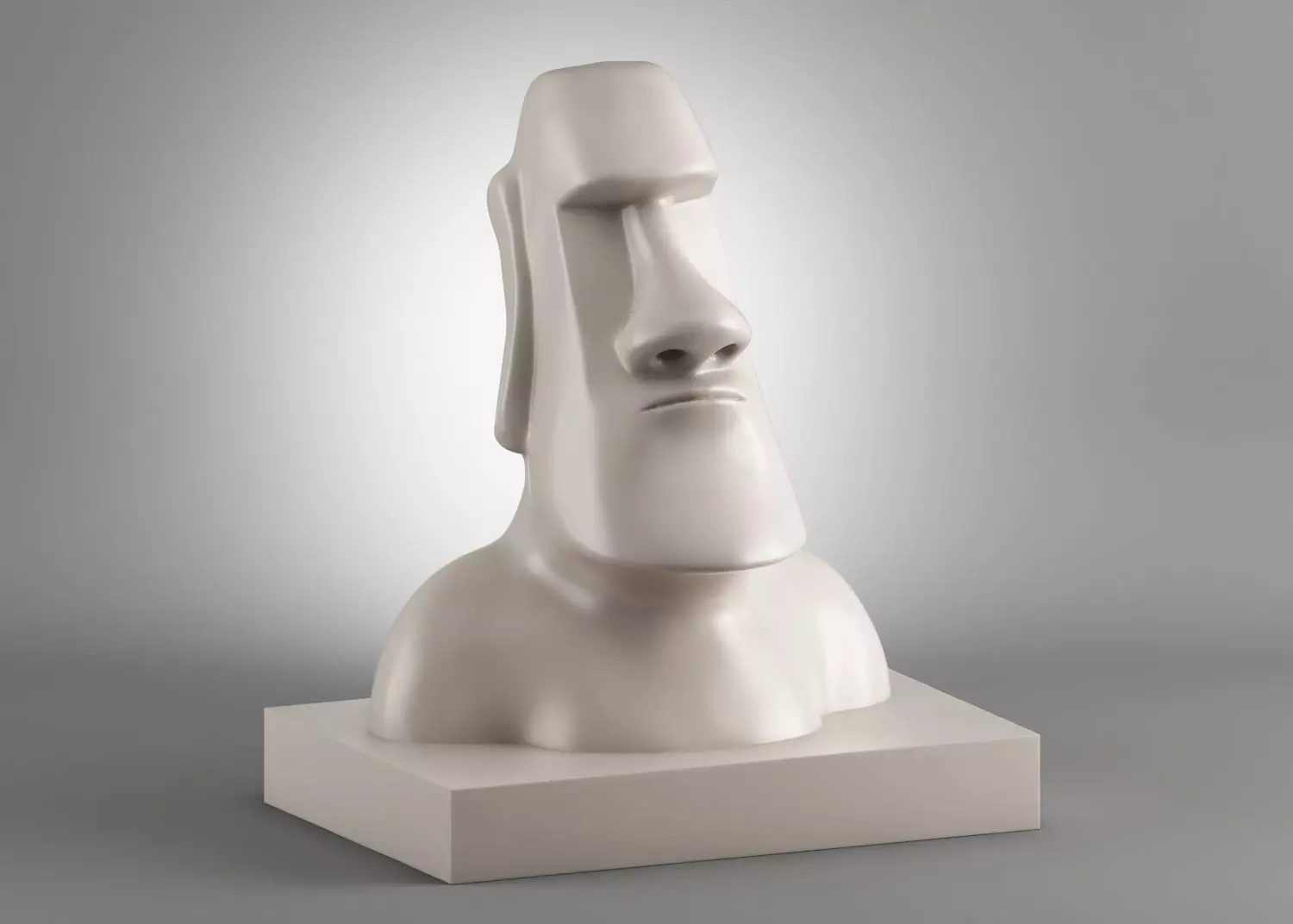 Moai 3d Print Model sculpture of man with beard 3D print model_0