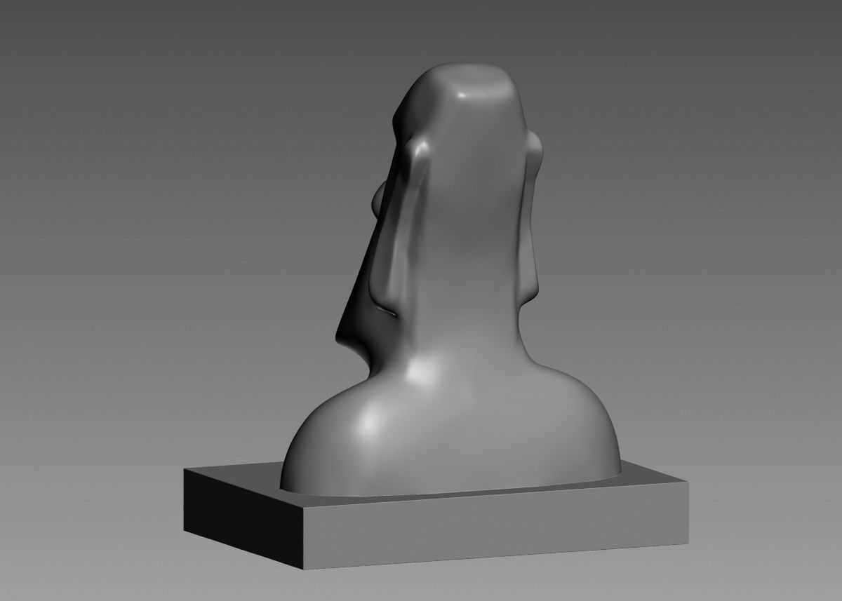 Moai 3d Print Model sculpture of man with beard 3D print model_47