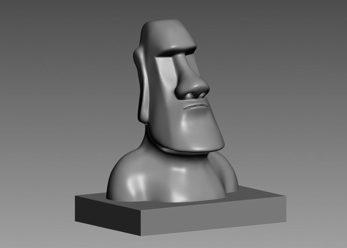 Moai 3d Print Model sculpture of man with beard 3D print model_29