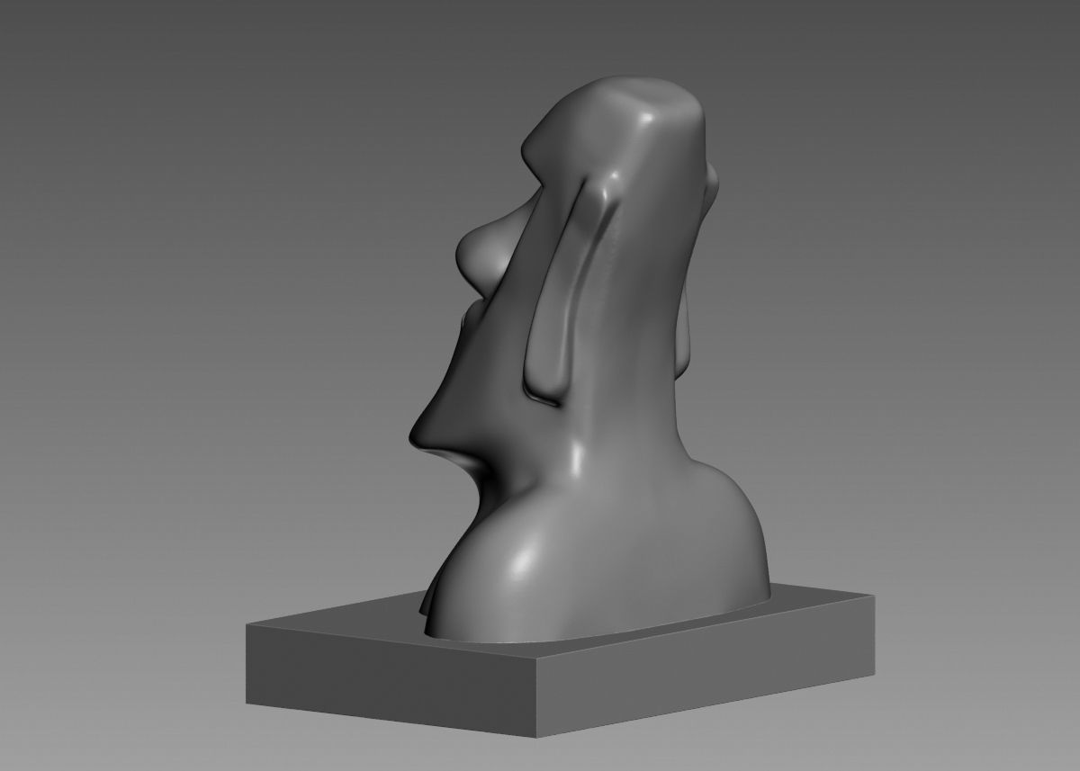 Moai 3d Print Model sculpture of man with beard 3D print model_37