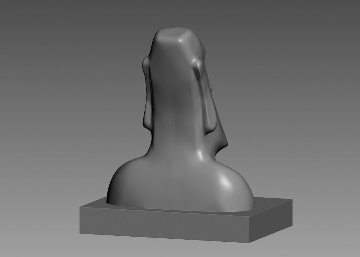 Moai 3d Print Model sculpture of man with beard 3D print model_33