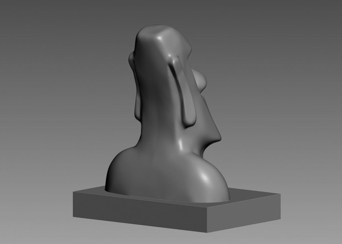 Moai 3d Print Model sculpture of man with beard 3D print model_23