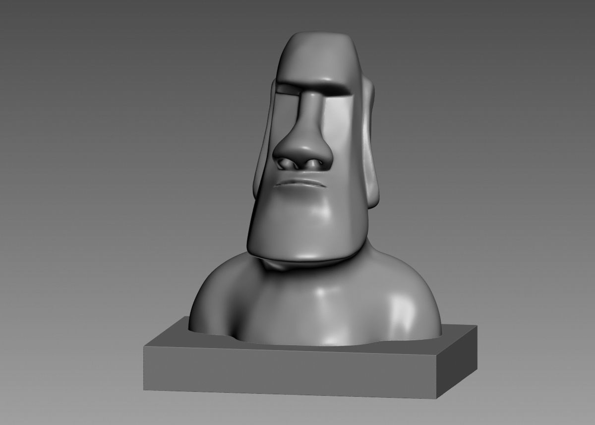 Moai 3d Print Model sculpture of man with beard 3D print model_42