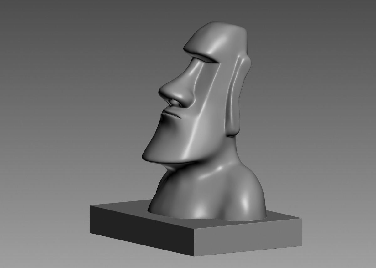 Moai 3d Print Model sculpture of man with beard 3D print model_40