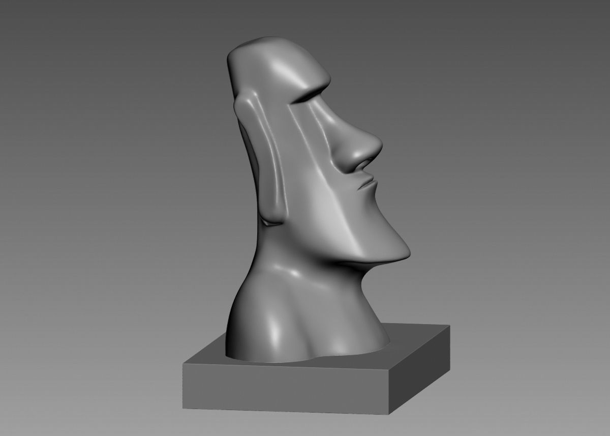 Moai 3d Print Model sculpture of man with beard 3D print model_48