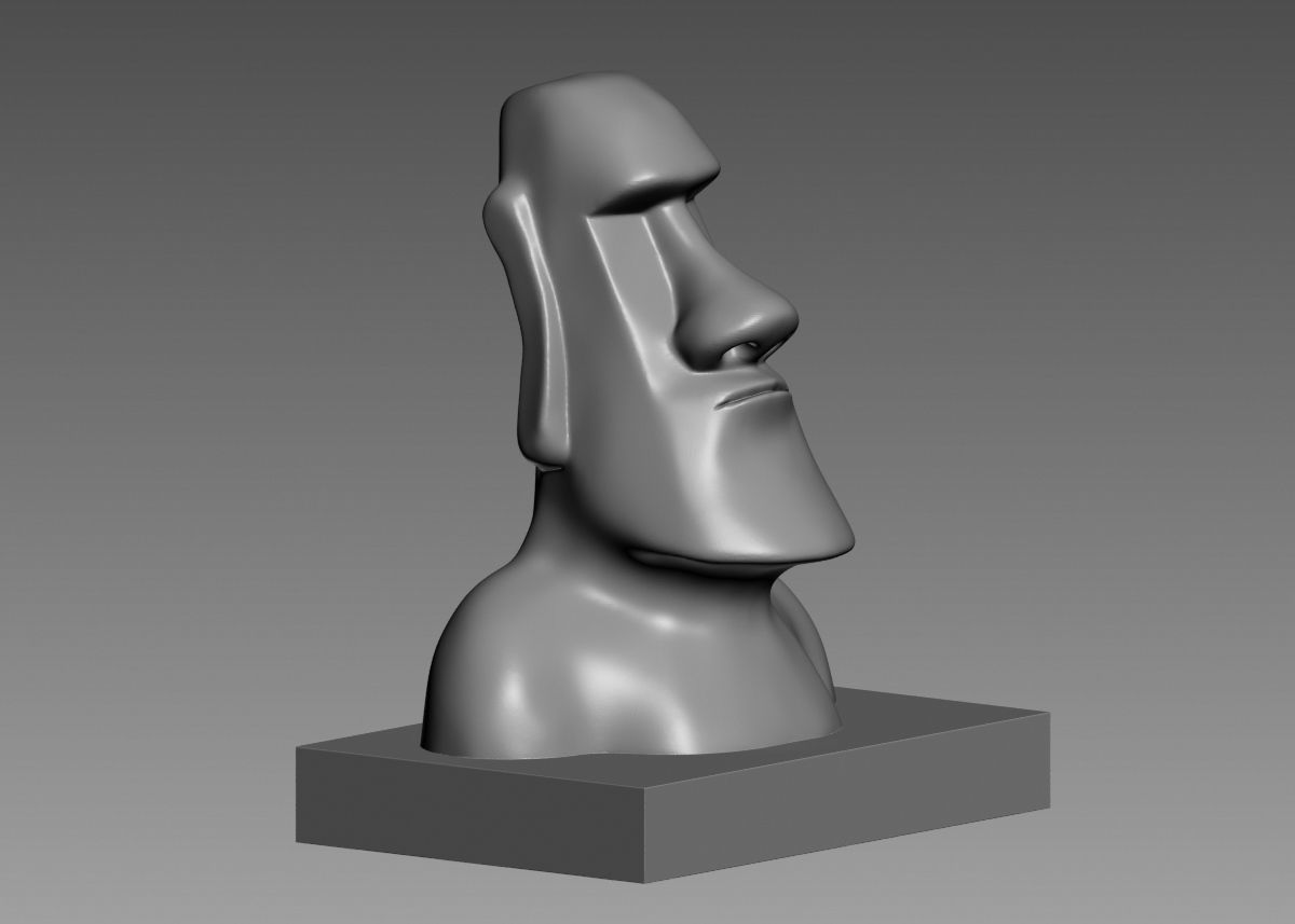 Moai 3d Print Model sculpture of man with beard 3D print model_12