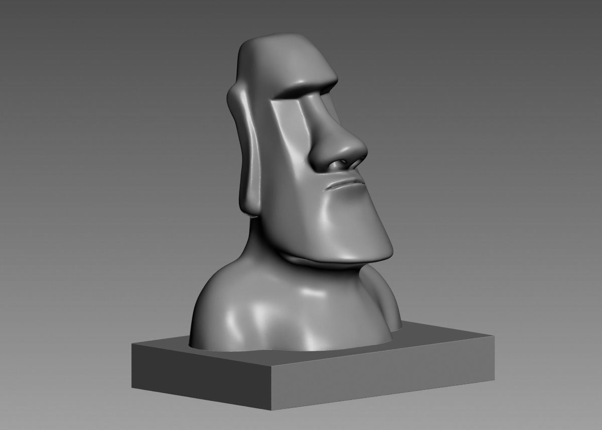 Moai 3d Print Model sculpture of man with beard 3D print model_14