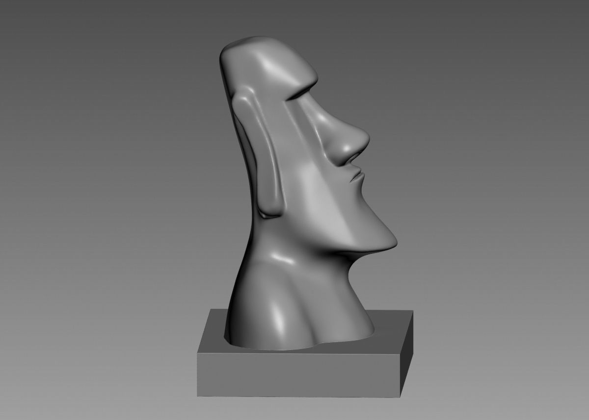 Moai 3d Print Model sculpture of man with beard 3D print model_11