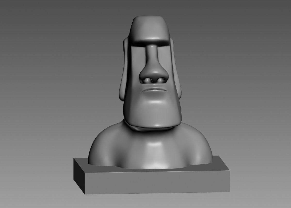 Moai 3d Print Model sculpture of man with beard 3D print model_31