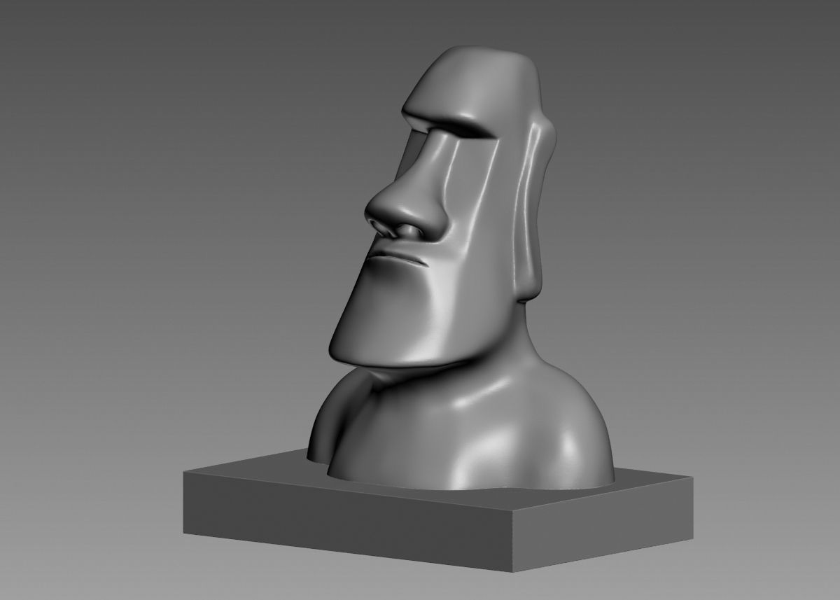 Moai 3d Print Model sculpture of man with beard 3D print model_18