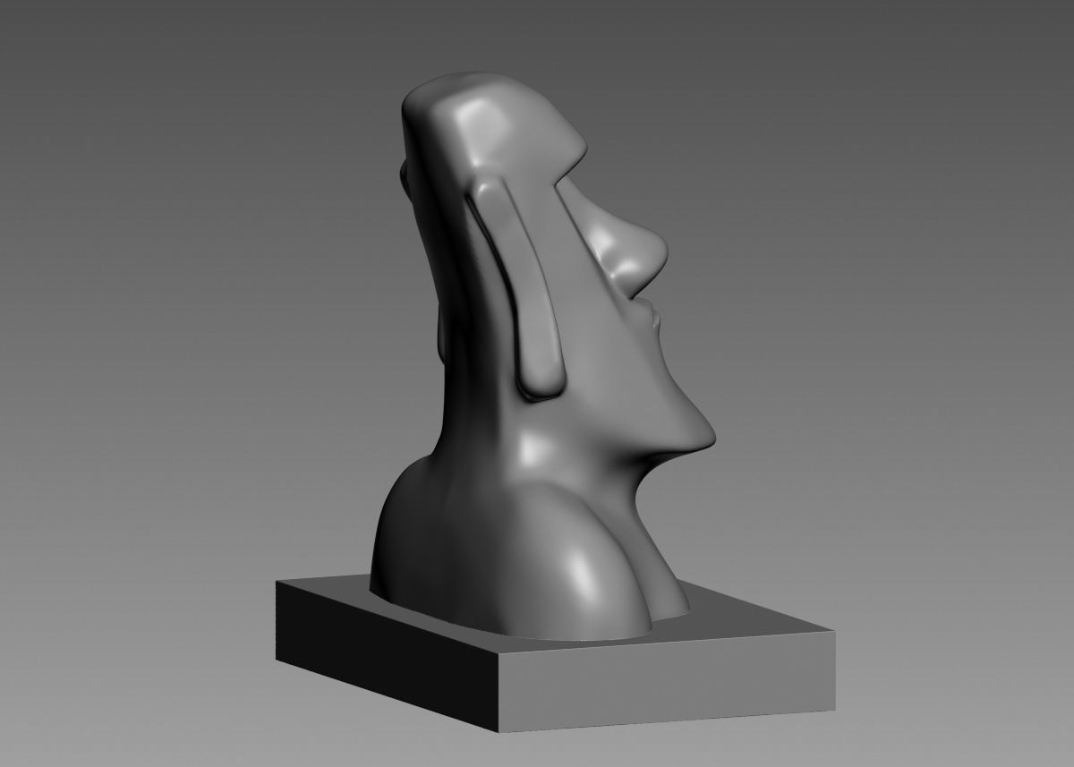 Moai 3d Print Model sculpture of man with beard 3D print model_28