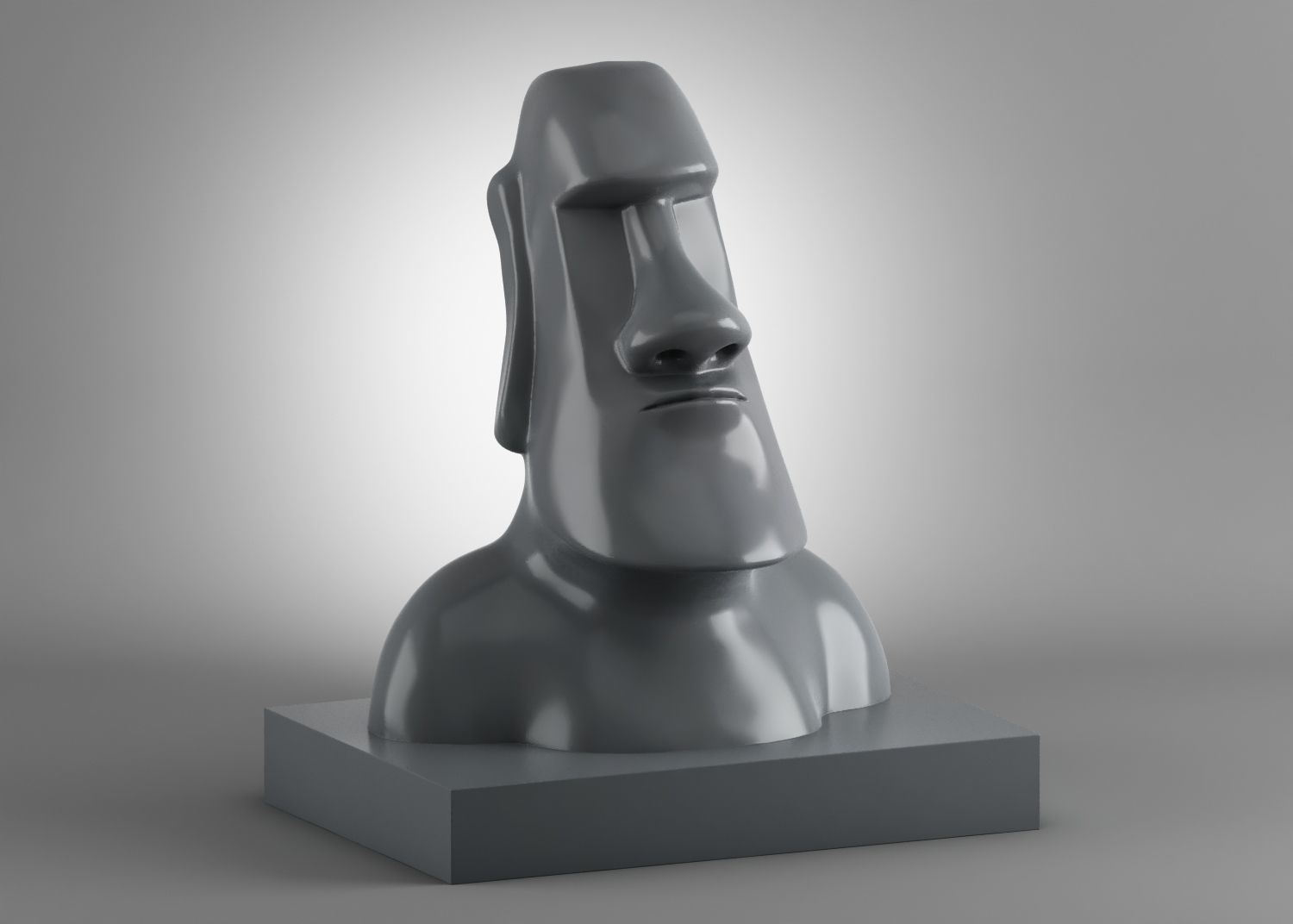 Moai 3d Print Model sculpture of man with beard 3D print model_1