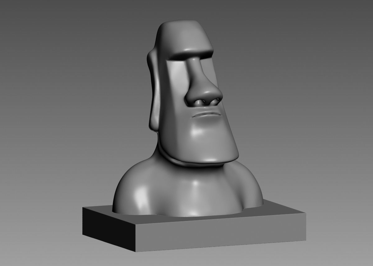 Moai 3d Print Model sculpture of man with beard 3D print model_9