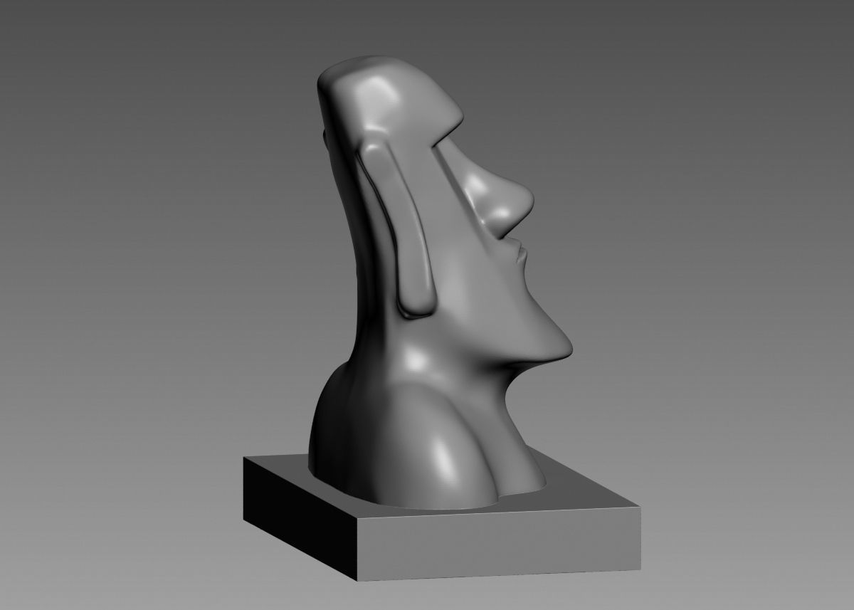 Moai 3d Print Model sculpture of man with beard 3D print model_19