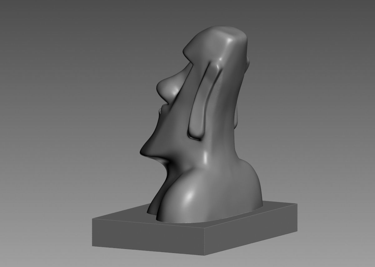 Moai 3d Print Model sculpture of man with beard 3D print model_26