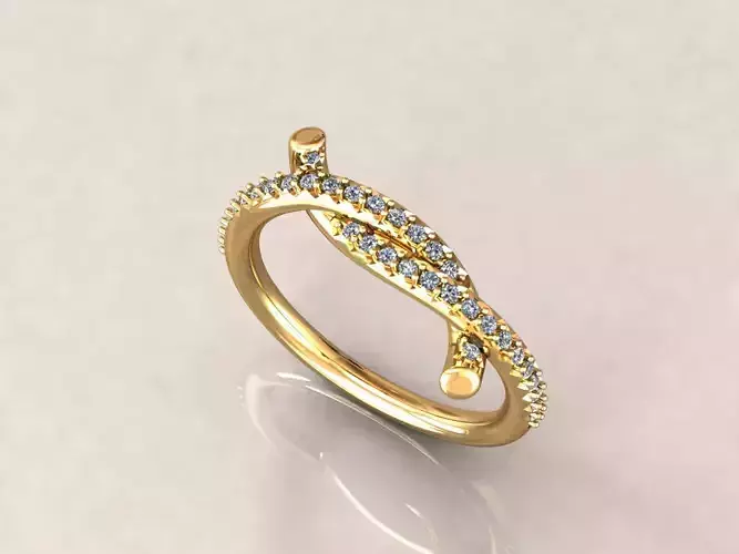 fashion ring for women 3dm stl render detail