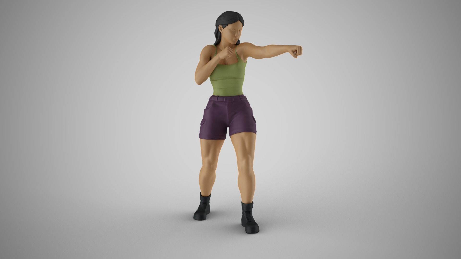 Boxer Woman 3D print model_10