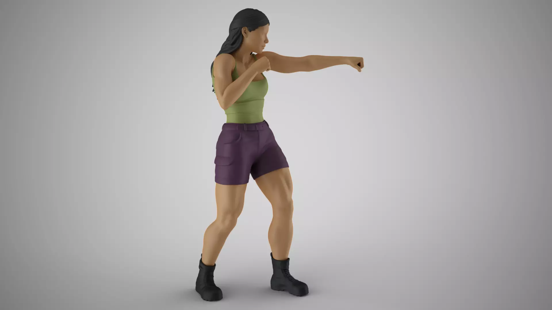 Boxer Woman 3D print model_0