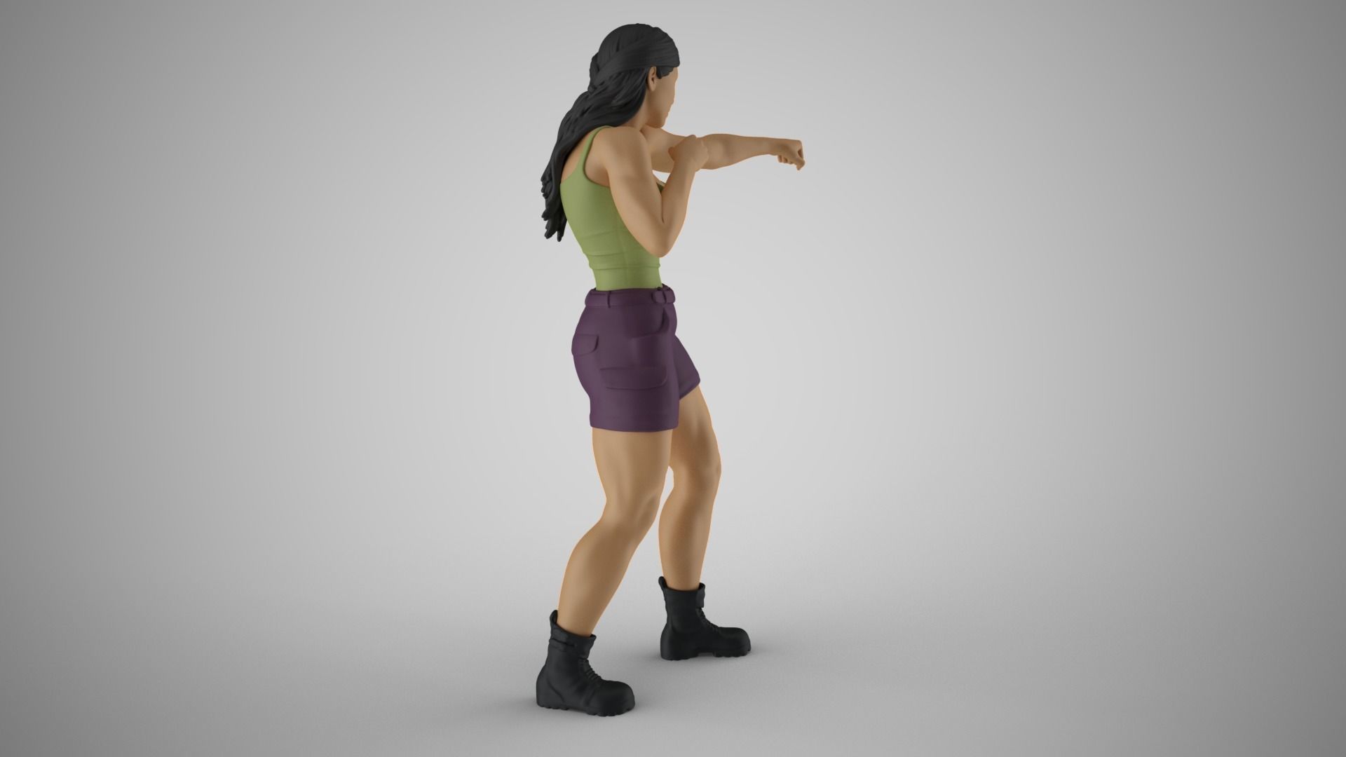 Boxer Woman 3D print model_4
