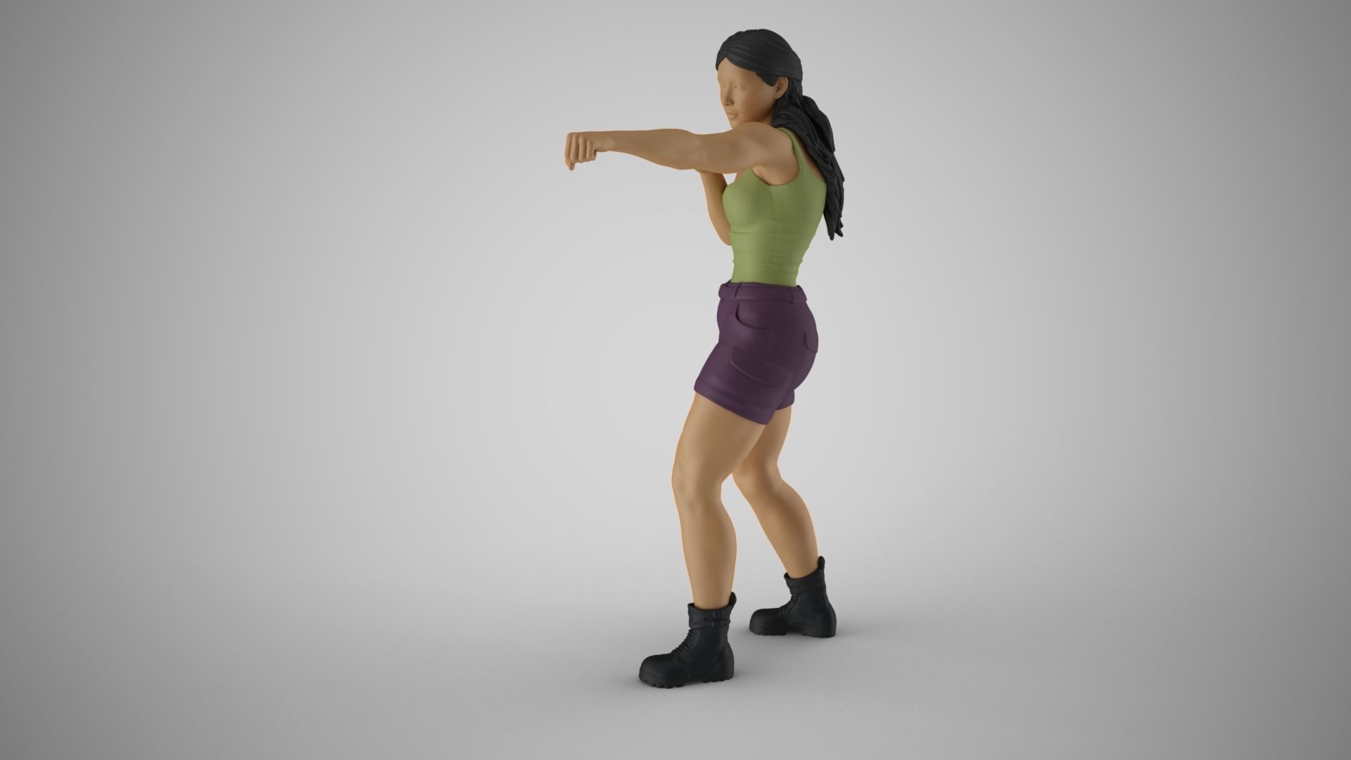 Boxer Woman 3D print model_8