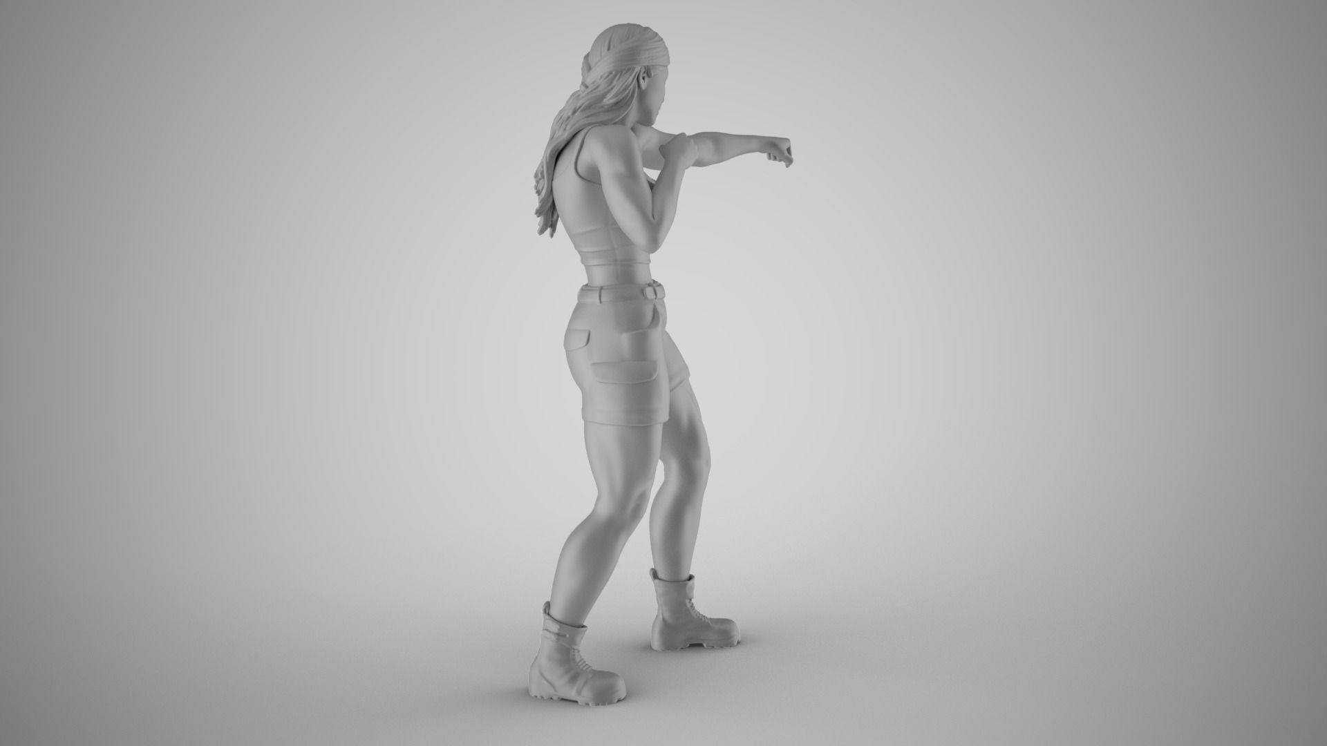 Boxer Woman 3D print model_3