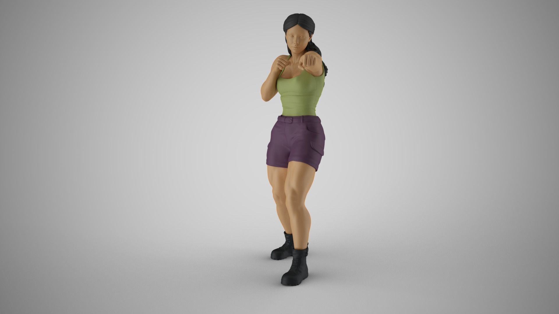 Boxer Woman 3D print model_9