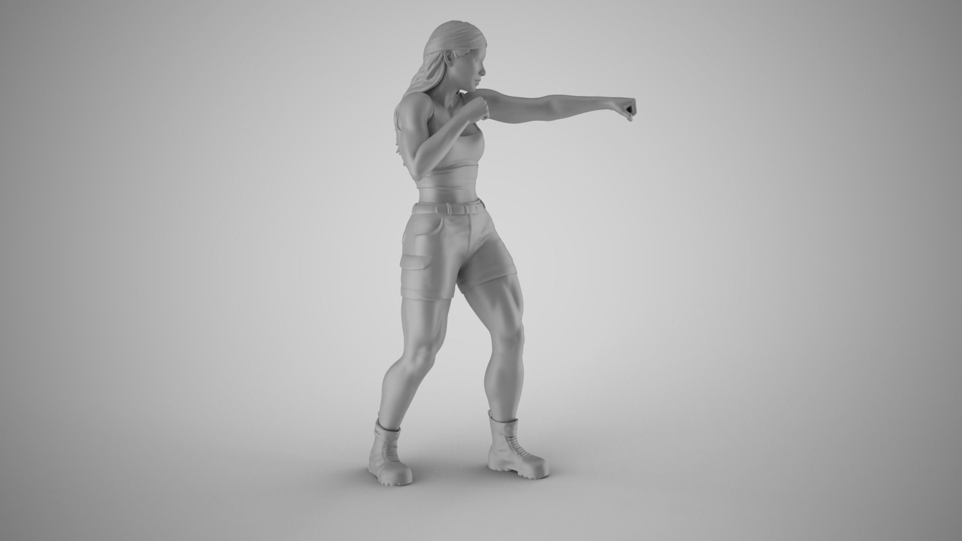 Boxer Woman 3D print model_2