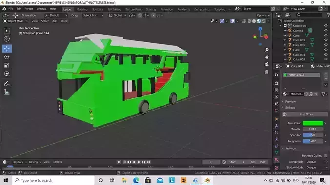 LOW POLY NEW BUS IN SINGAPORE WITH NO TEXTURES 3D model LOW POLY NEW BUS IN SINGAPORE WITH NO TEXTURES 3D model