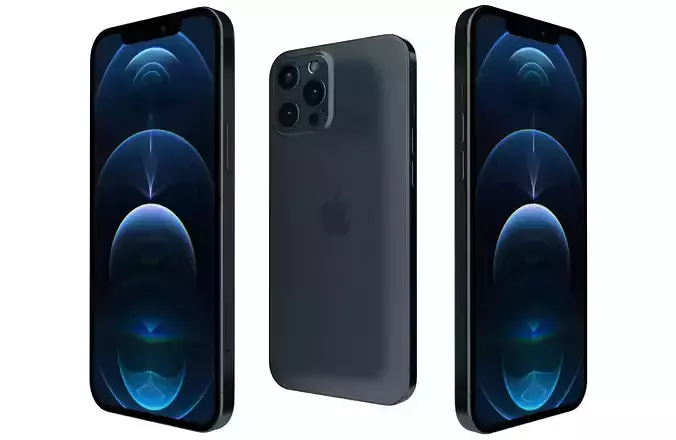 Apple iPhone 12 Pro Max Pacific Blue 3D model Apple iPhone 12 Pro Max Pacific Blue 3D model