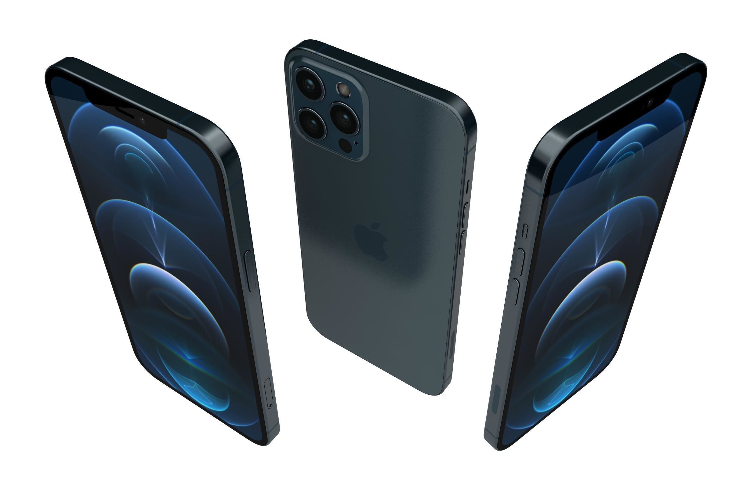 Apple iPhone 12 Pro Max Pacific Blue 3D model_2