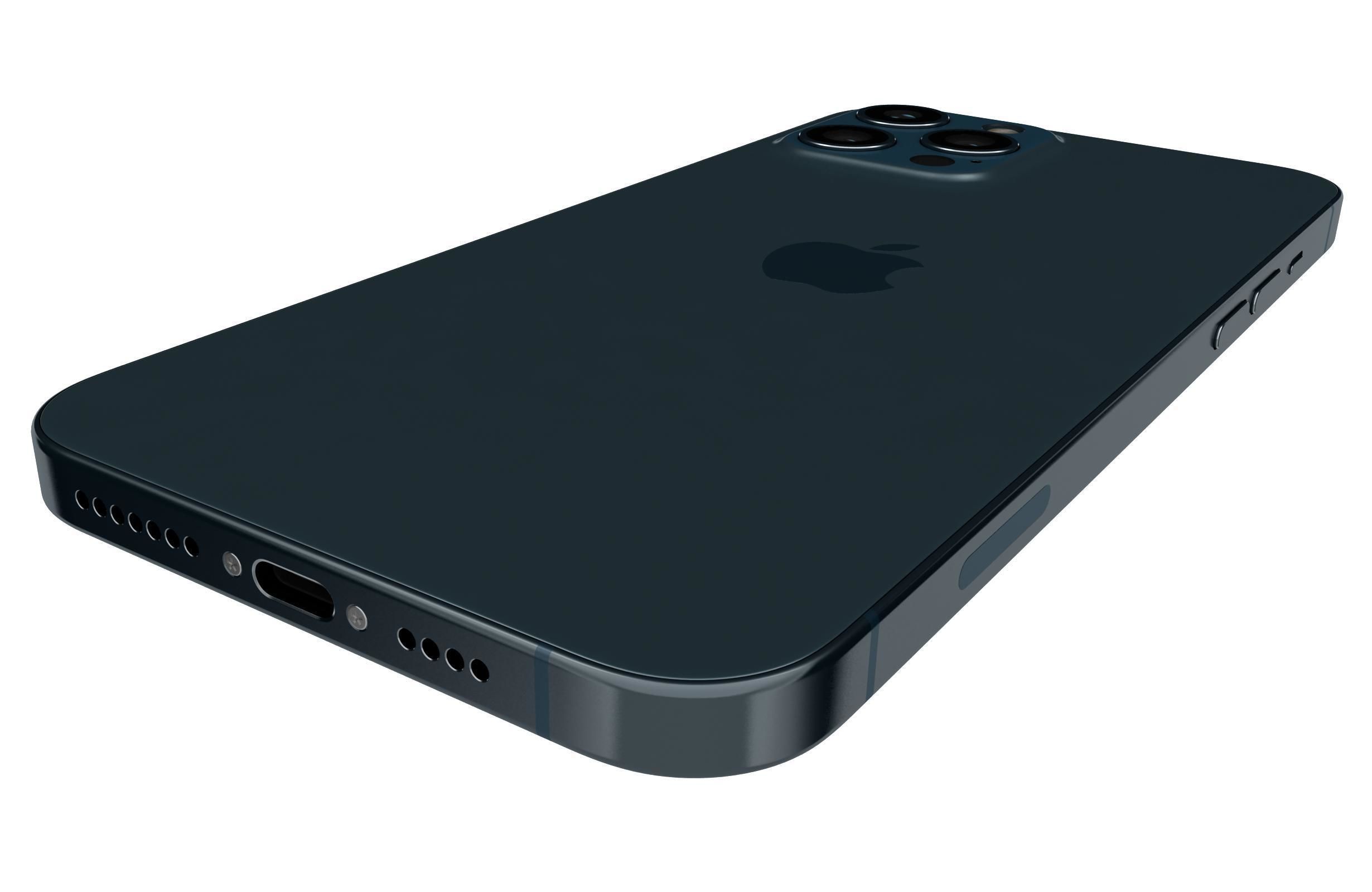 Apple iPhone 12 Pro Max Pacific Blue 3D model_14