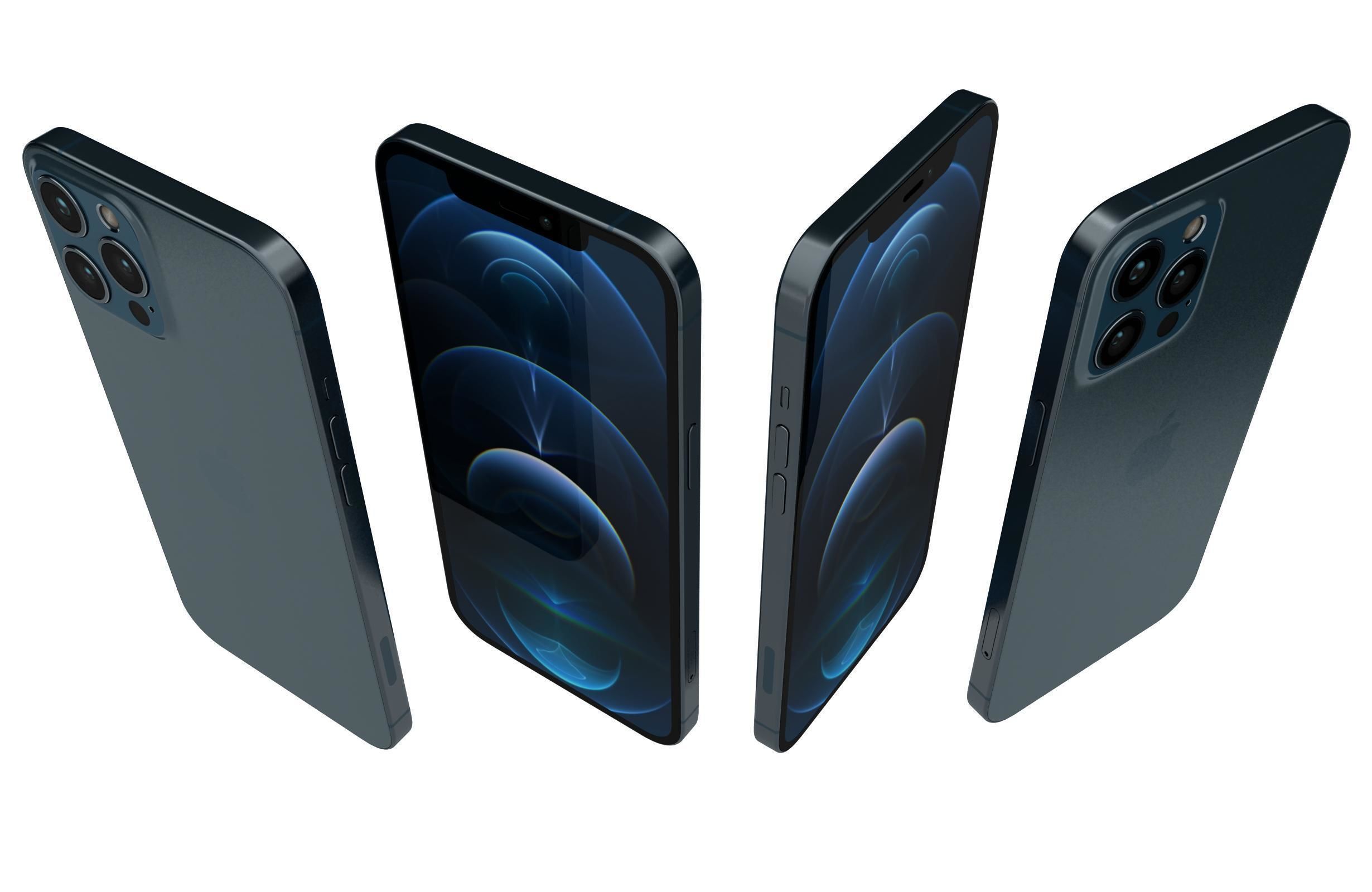 Apple iPhone 12 Pro Max Pacific Blue 3D model_5