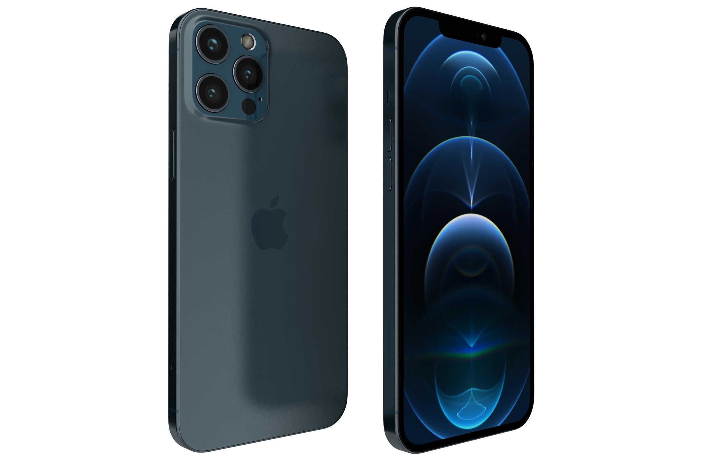 Apple iPhone 12 Pro Max Pacific Blue 3D model_8