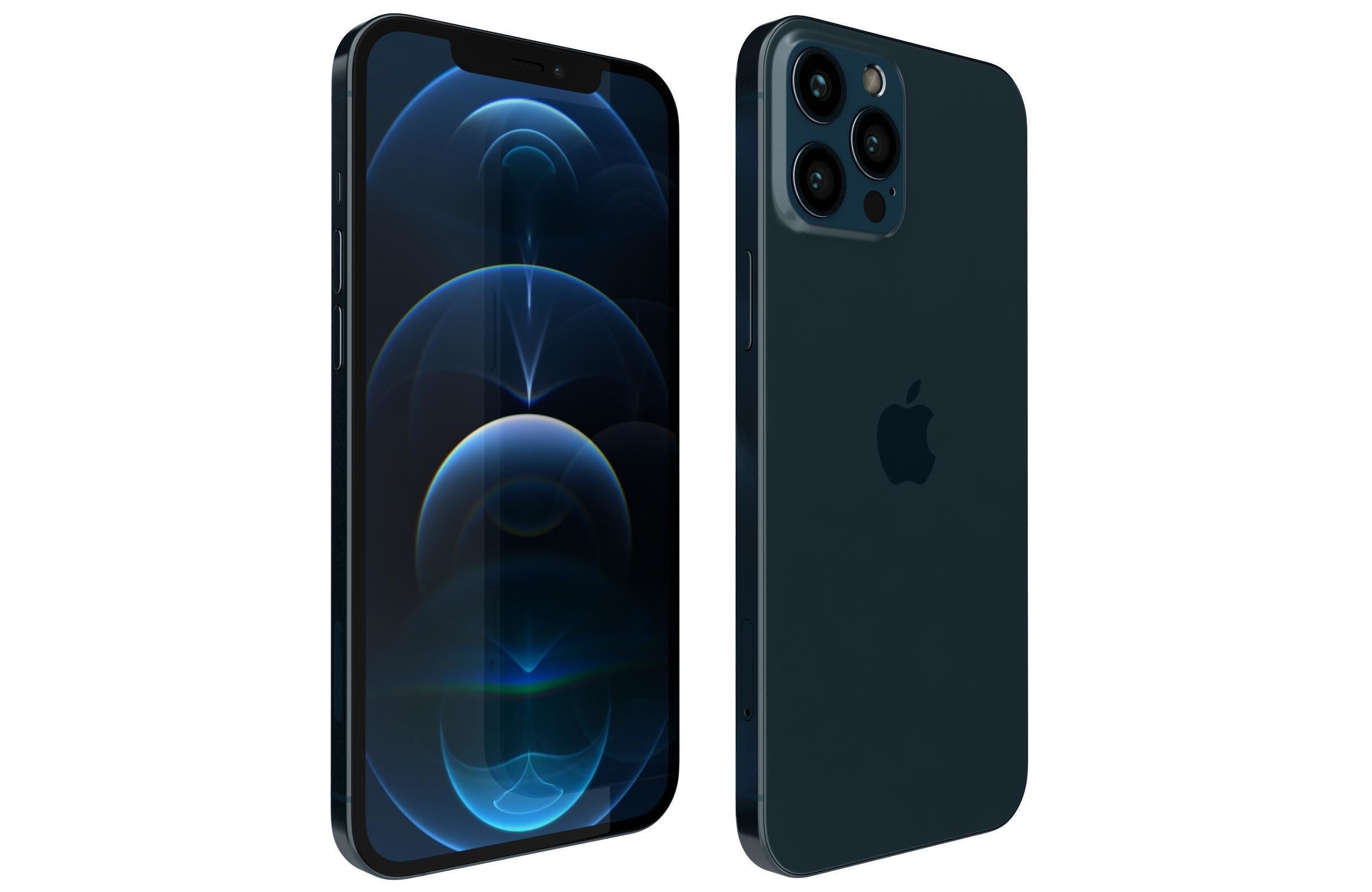 Apple iPhone 12 Pro Max Pacific Blue 3D model_9