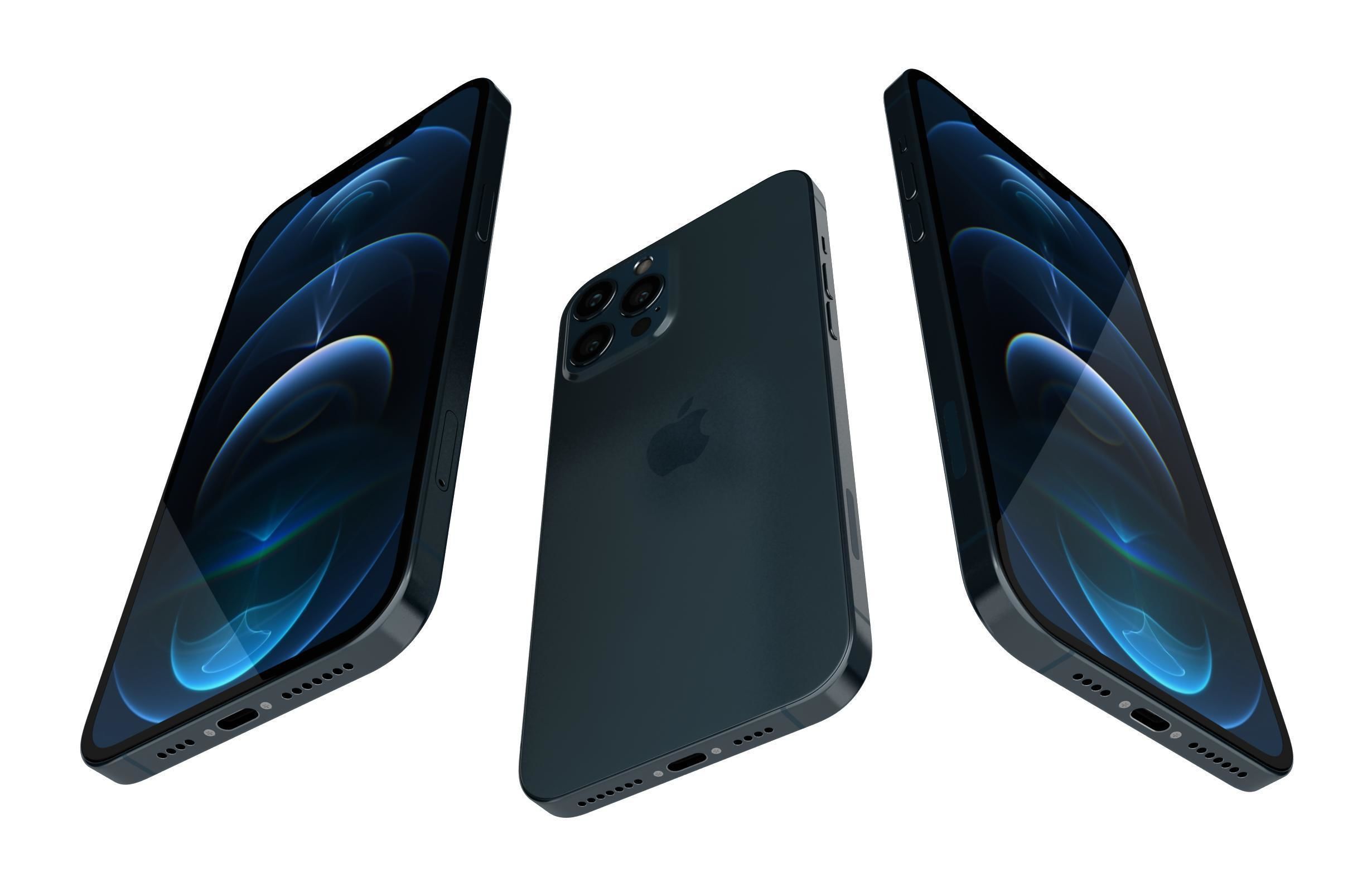 Apple iPhone 12 Pro Max Pacific Blue 3D model_1