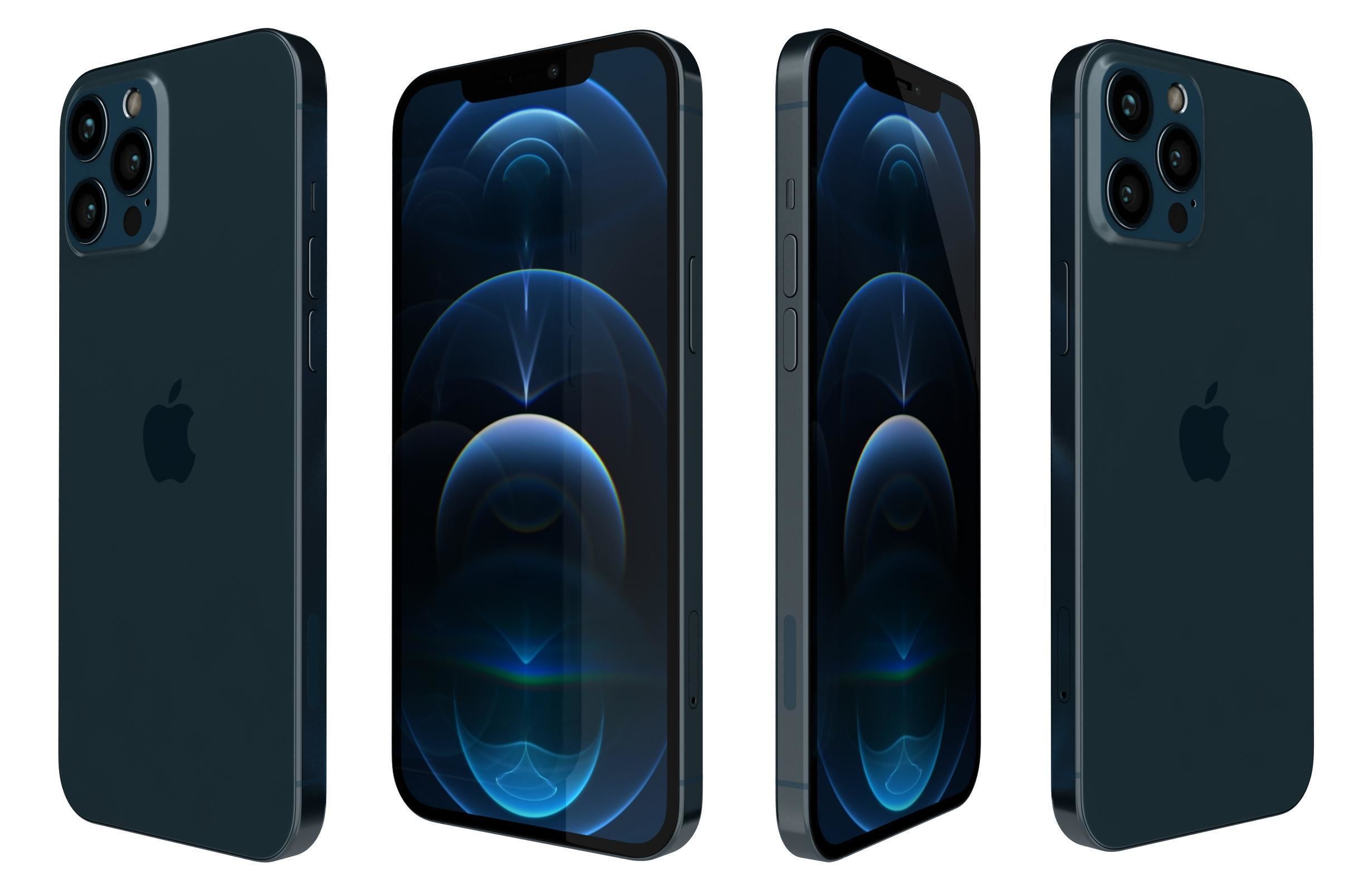 Apple iPhone 12 Pro Max Pacific Blue 3D model_3
