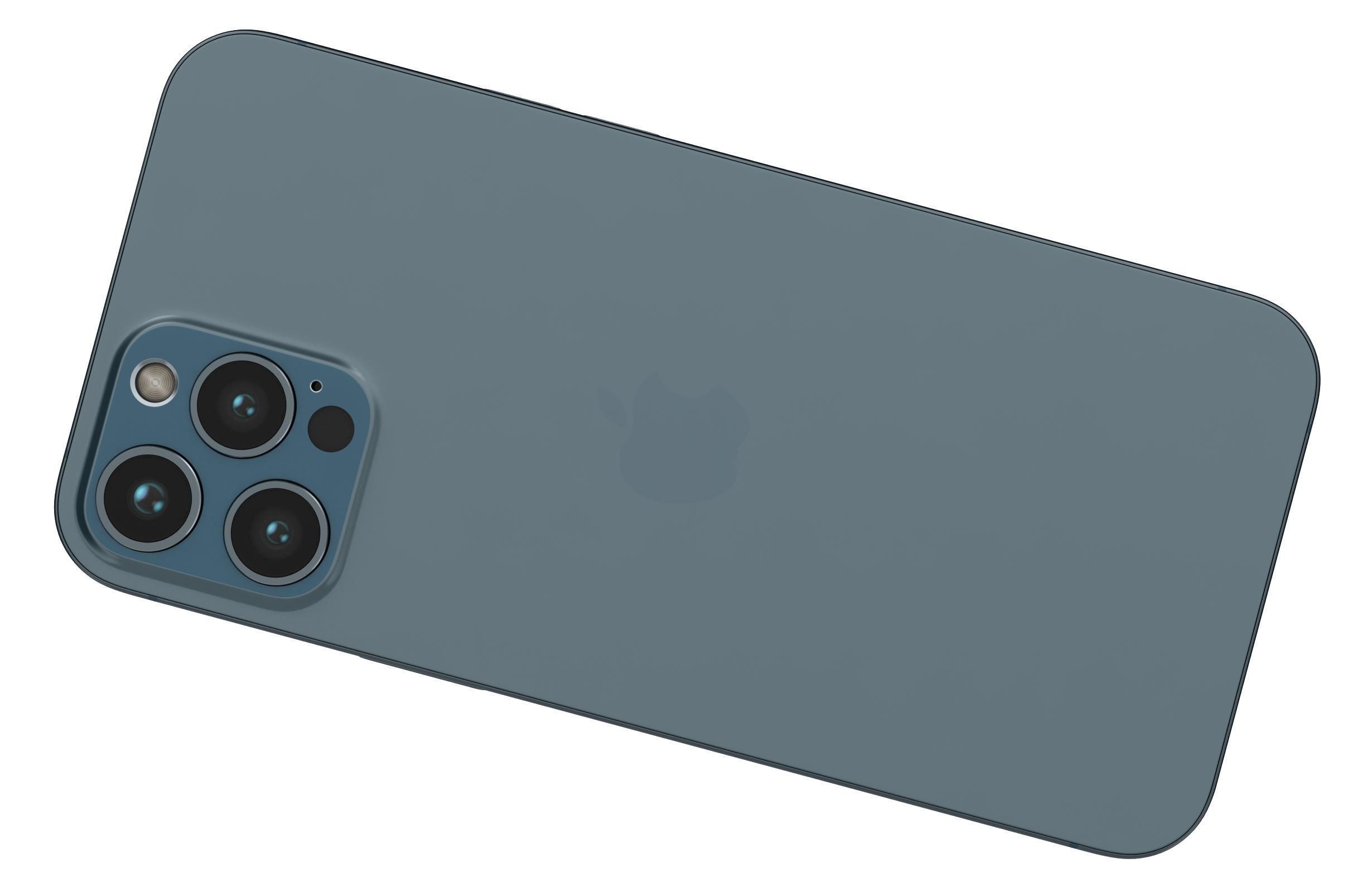 Apple iPhone 12 Pro Max Pacific Blue 3D model_7