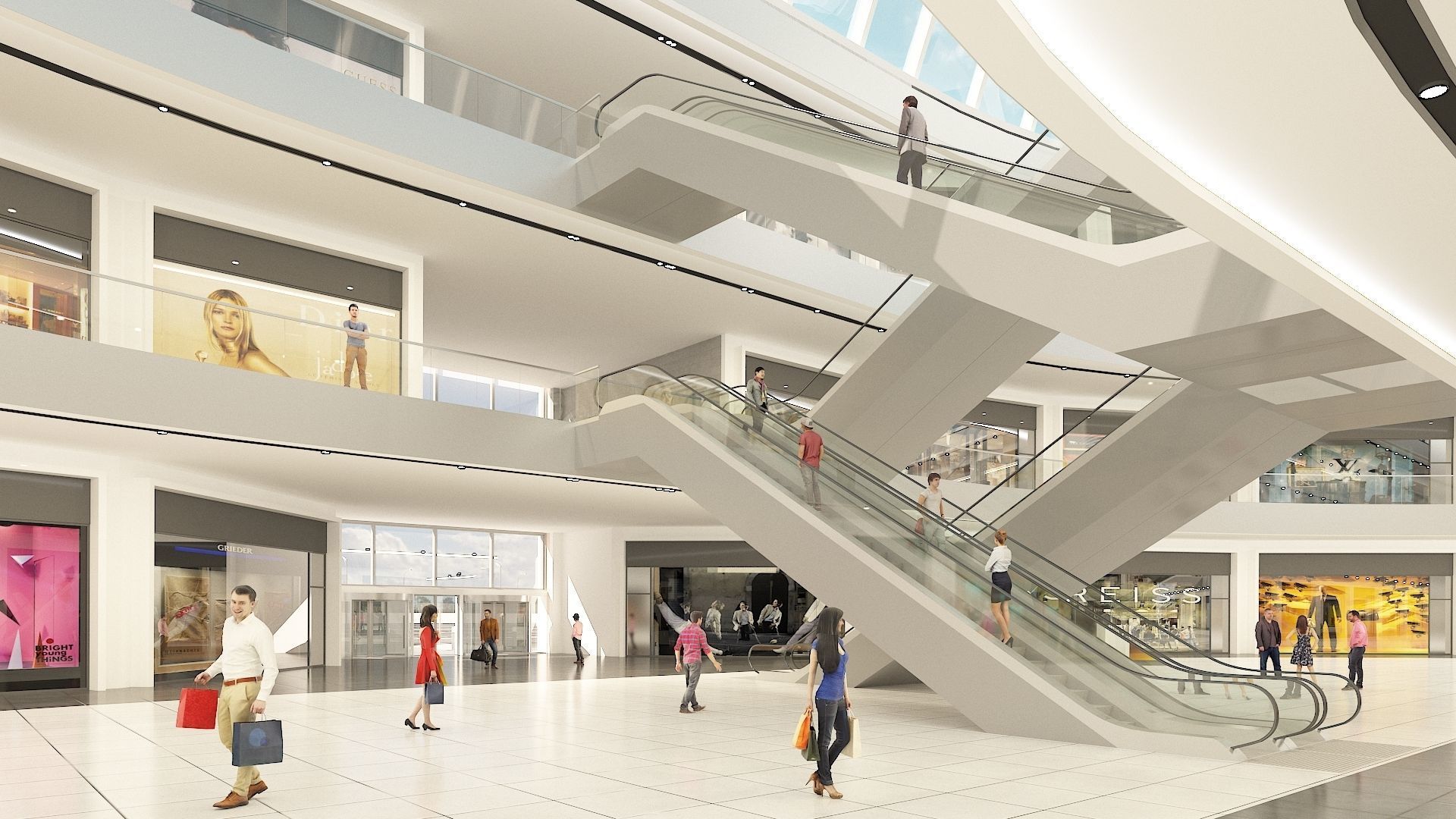 Shopping Centre 3 - Interior and Exterior 3D model_8