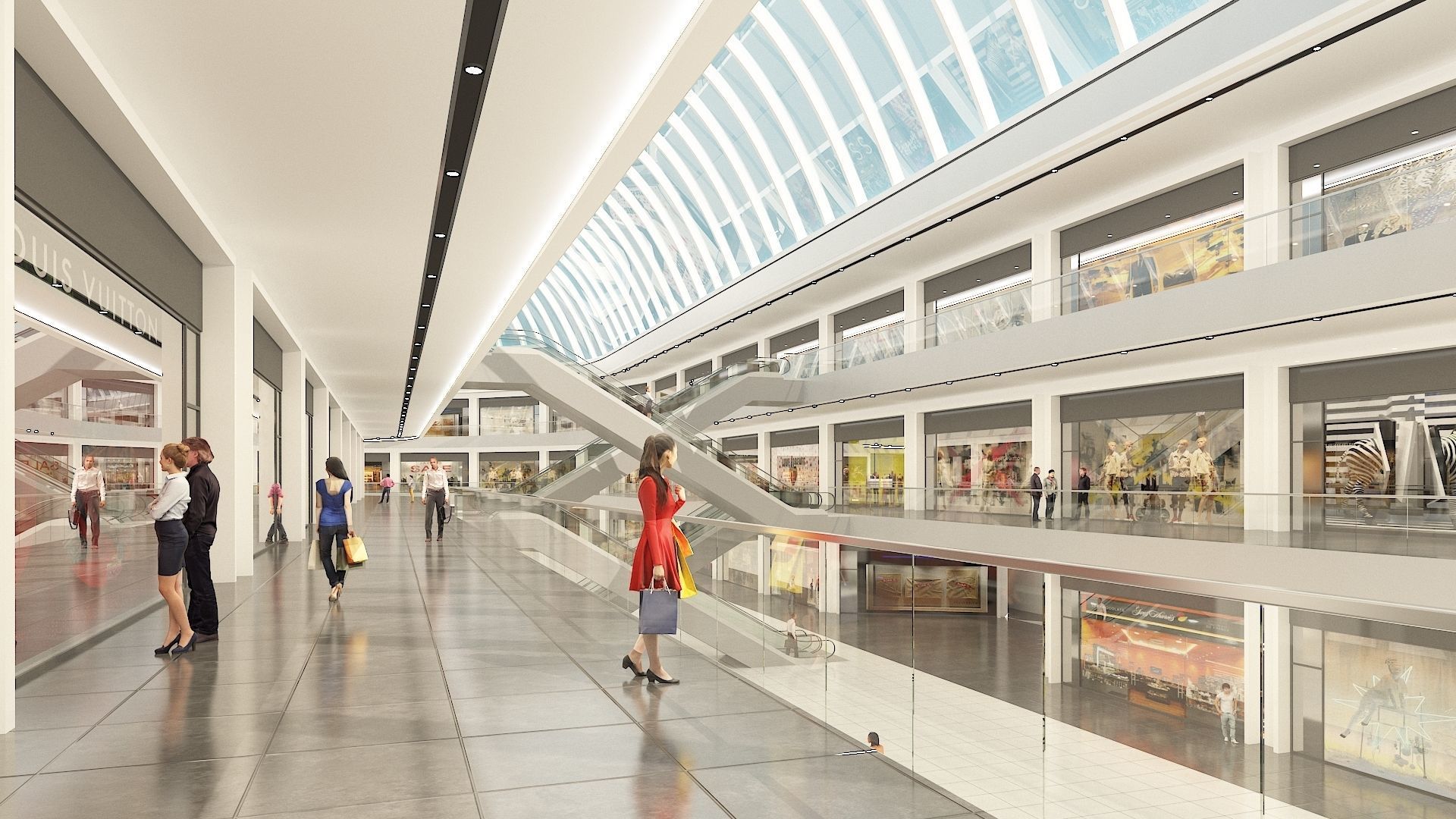 Shopping Centre 3 - Interior and Exterior 3D model_4