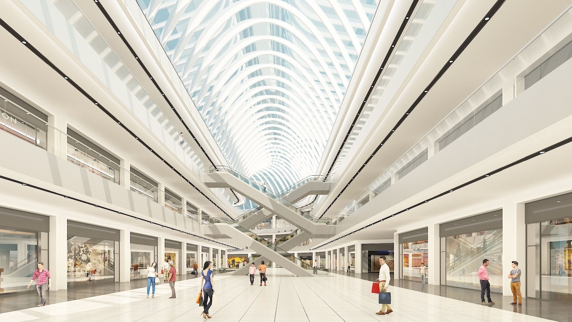 Shopping Centre 3 - Interior and Exterior 3D model_2