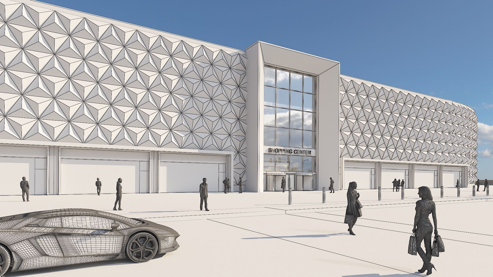 Shopping Centre 3 - Interior and Exterior 3D model_13