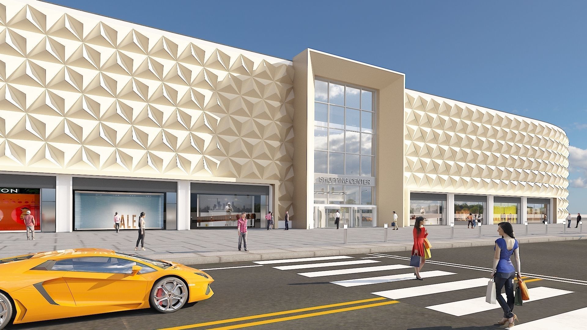 Shopping Centre 3 - Interior and Exterior 3D model_1