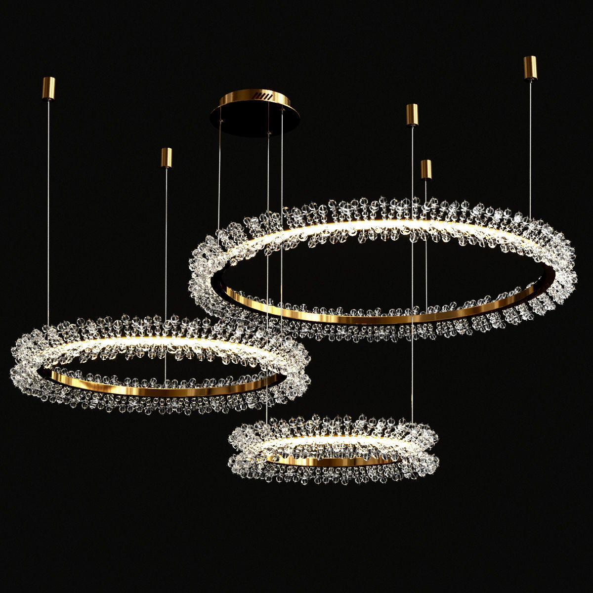 Collection crystal rings 3D model_2