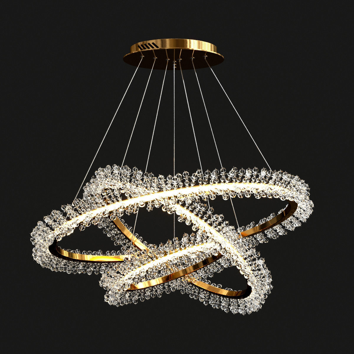 Collection crystal rings 3D model_1