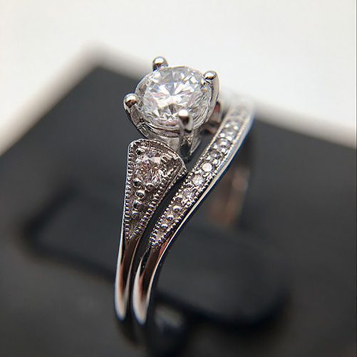 3DM Format Moissanite ring moissanite bridal set 3D print model
