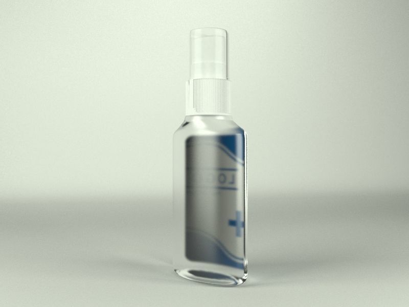 Spray bottle Low-poly 3D model_4