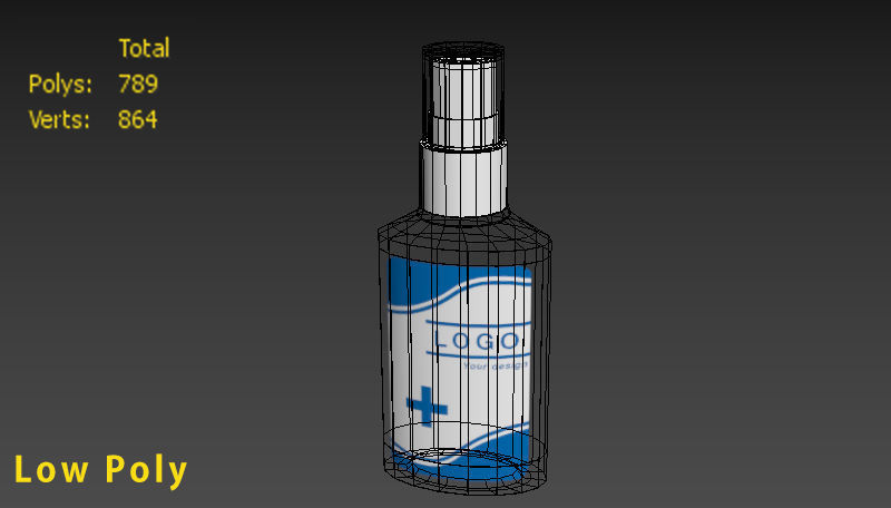 Spray bottle Low-poly 3D model_5