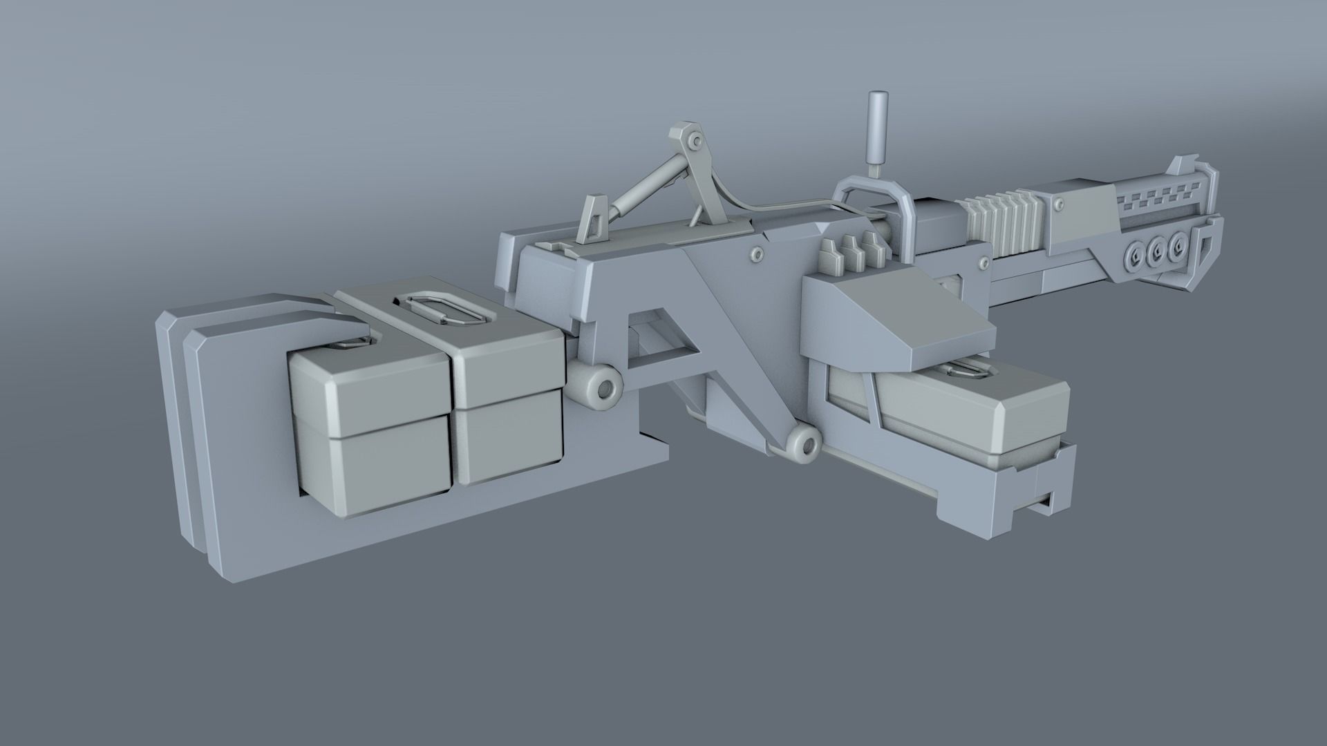machinegun futuristic weapon 3D model_7